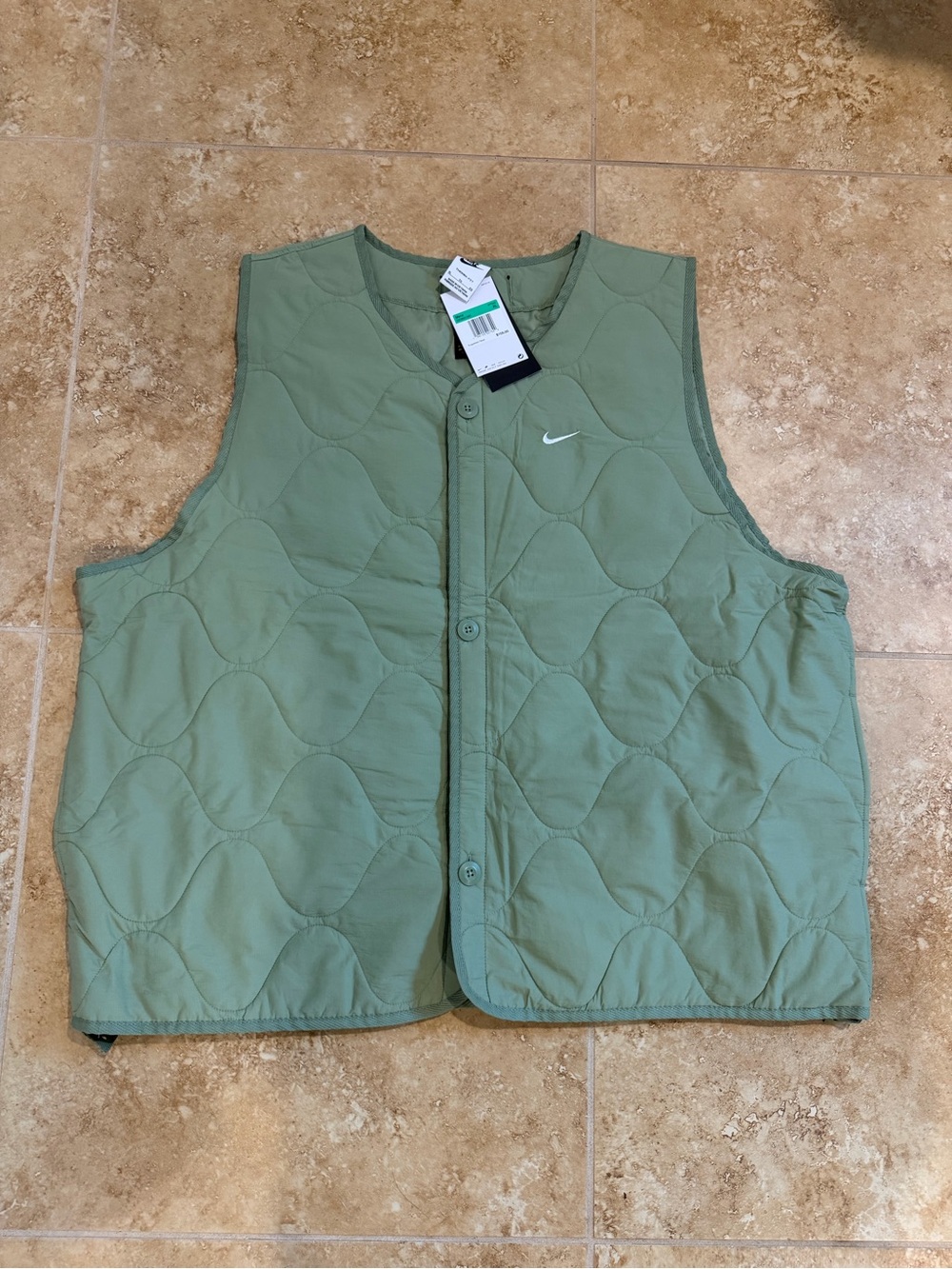 Nike Men's Sage Quilted Button-Front Vest size XL NWT